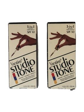 Vacation Studio Tone Bronzing Drops SPF 50 2-Pack Face Serum NIB Sealed 1oz x2